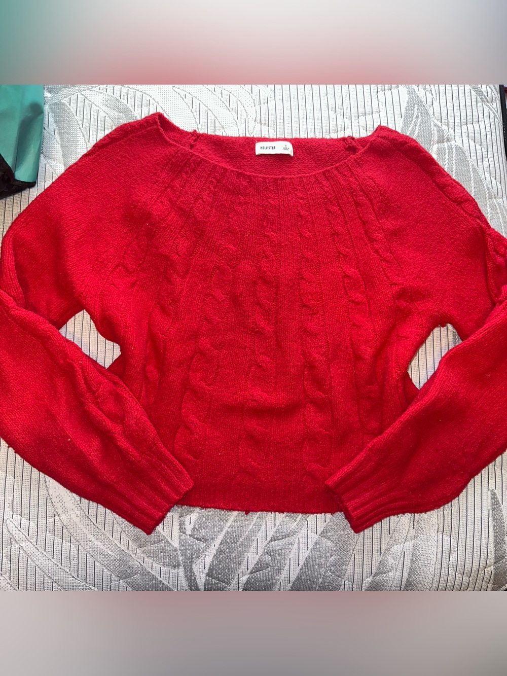 Hollister Comfy Cloud Off-the-Shoulder Cable-Knit Sweater